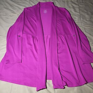 L.L.Bean Magenta Open Front Cardigan – Supima Cotton Modal Blend (Size L)